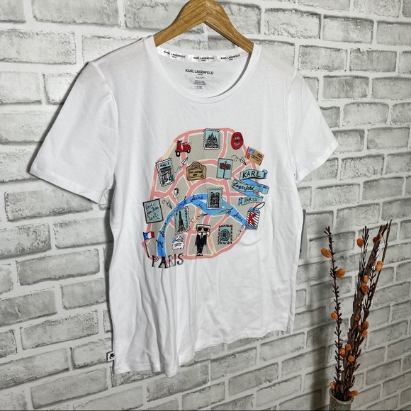 NWT Karl Lagerfeld Paris Graphic Tee Sz Small - Picture 5 of 9